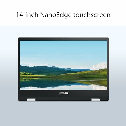 14-inch NanoEdge touchscreen laptop with landscape on screen