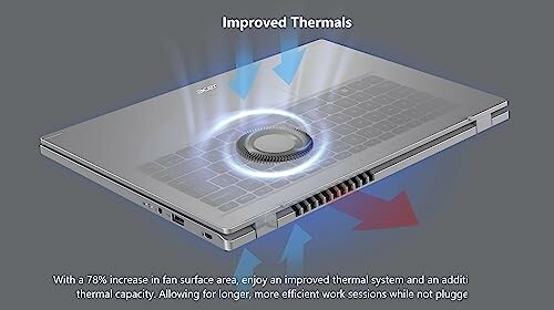 Laptop with improved thermal system and cooling fan.